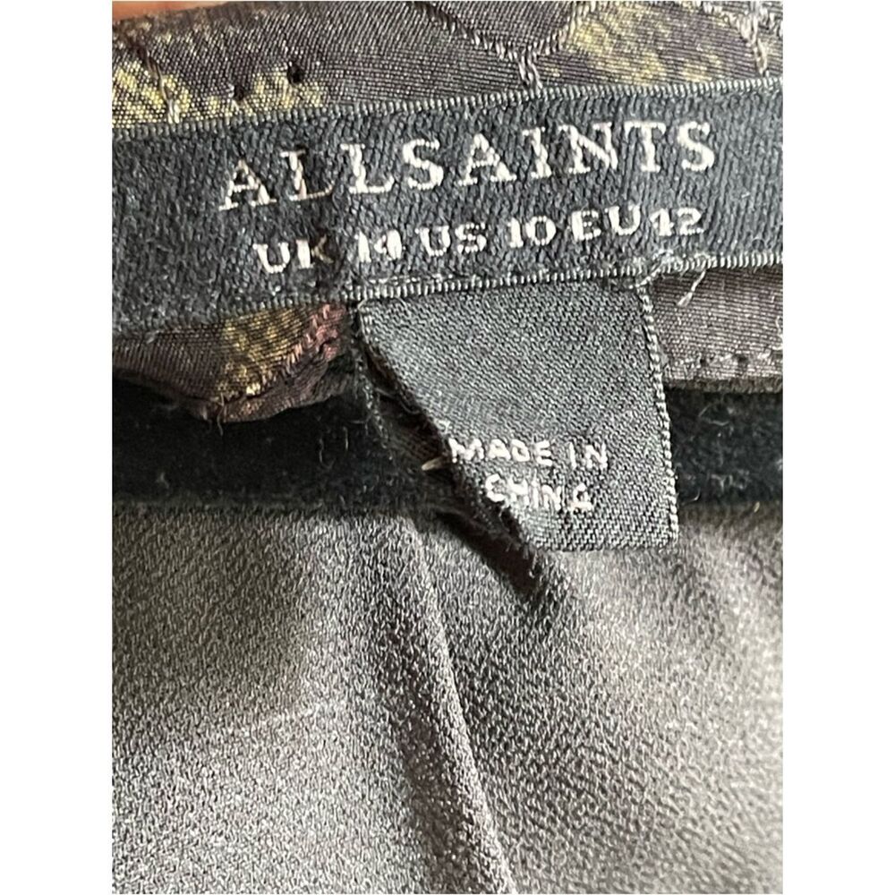 AllSaints Delana Tempest Wrap Slip Dress in deep green with snake- print - Picture 10 of 12